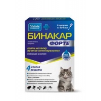 Пчелодар "Бинакар Форте" Капли на холку для кошек и котят упаковка, 4 пипетки