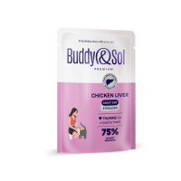 Buddy Sol пауч для стерилизованных кошек и котов, куриная печень в соусе
