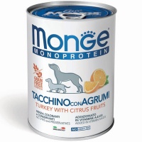 Monge Dog Monoprotein Fruits консервы для собак паштет из индейки с цитрусовыми