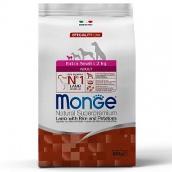 Monge Dog Speciality Extra Small корм для взрослых собак миниатюрных пород ягненок с рисом и картофелем