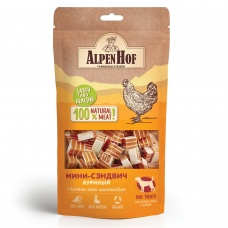 AlpenHof Лакомство Мини-сэндвич куриный для мел собак/щенков 50г