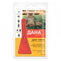 Дана Ультра капли на холку для котят и кошек, 0,64 и 0,32 мл., уп. по 1 шт.