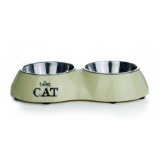Миска Best Cat 2в1 двойная бежевая для кошек