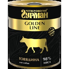 Четвероногий гурман Golden Line консервы для собак с говядиной в желе