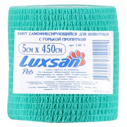 LUXAN Бинт самофикс. с горькой пропиткой (Люксан), 5х450 бирюзовый