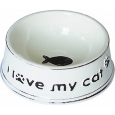 N1 Миска керамическая стилизованная под старину "I love my cat", 12,5*5 см, МКР1291
