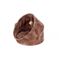 SCRUFFS Лежанка для кошек "Kensington Cat Cave", экозамша, шоколадный, 44x44x48см