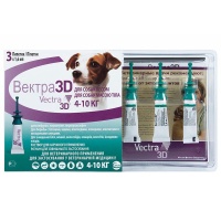 Вектра 3D инсектоакарицидные капли для собак 4-10 кг 3 пип./уп.