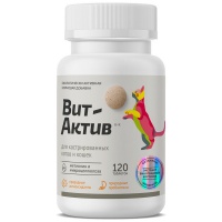 Вит-Актив К-К витамины для кастрированных котов и кошек 120табл