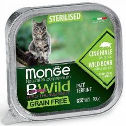 Monge Марквет Новогодний набор консервов Bwild Cat Grain free 4+2 консервы из кабана с овощами для стерилизованных кошек