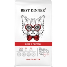 Best Dinner Adult&Kitten сухой корм для котят и взр. кошек Говядина и картофель