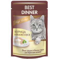 Best Dinner High Premium пауч для кошек Курица в белом соусе