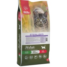 Blitz Holistic Sterilised корм низкозерновой для стерил. кошек Курица/Печень