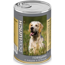 Dog Lunch консервы для собак Говядина с рубцом и печенью