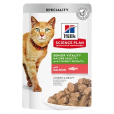 Влажный корм Hill's Science Plan Senior для кошек (7+), пауч с лососем, 85 г